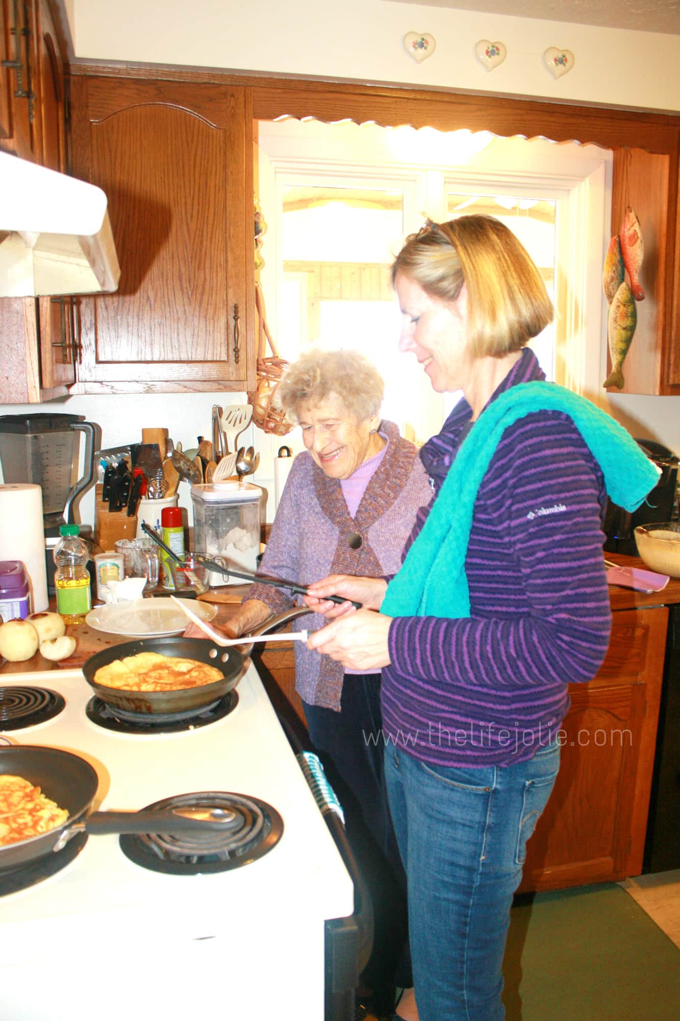 Grandma Hinz's Apple Pancakes | The Life Jolie Please enjoy this old image of my sweet Grandma and Mom making apple pancakes.