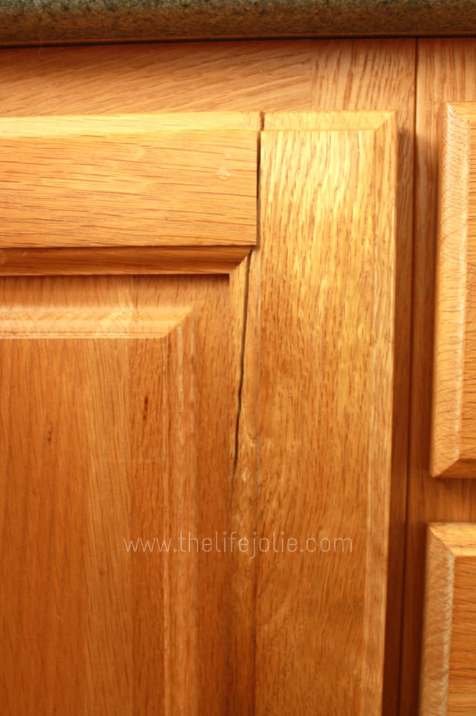 A quick and easy was of temporarilyy fixing a cracked cabinet door