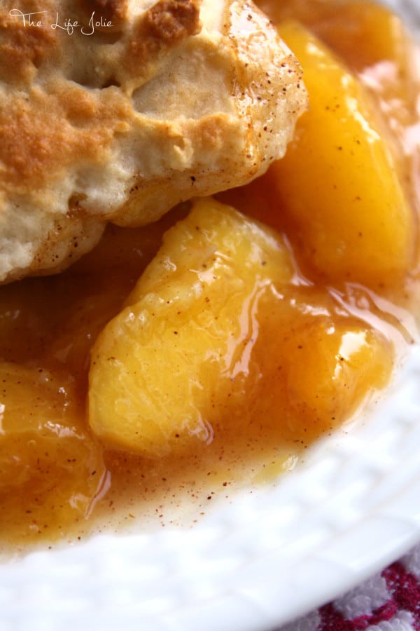 This peach cobbler is everything that summer is about- It's quick and easy to make, the peaches are bursting with flavor and the dough is light as a feather! Click on the photo to read more...
