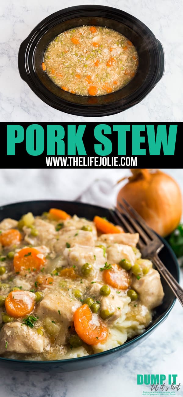 Pork Stew is a super easy and totally cozy dinner. Made in the slow cooker or instant pot, this is packs in some serious flavor without all the hassle!