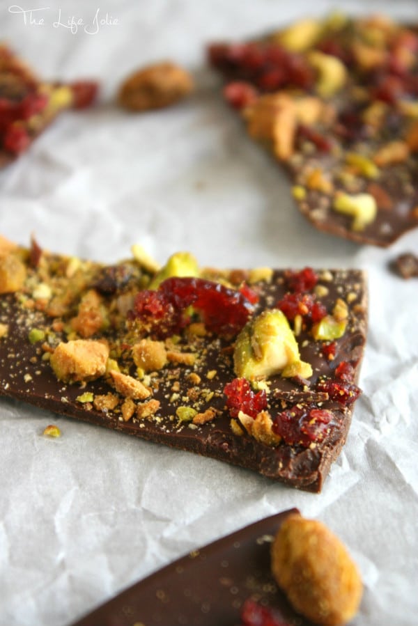 This Salted Cranberry and Pistachio Bark could not be more delicious! It's insanely easy to make and the salty-sweet flavor combination cannot be beat! I'll definitely be making this over and over again!