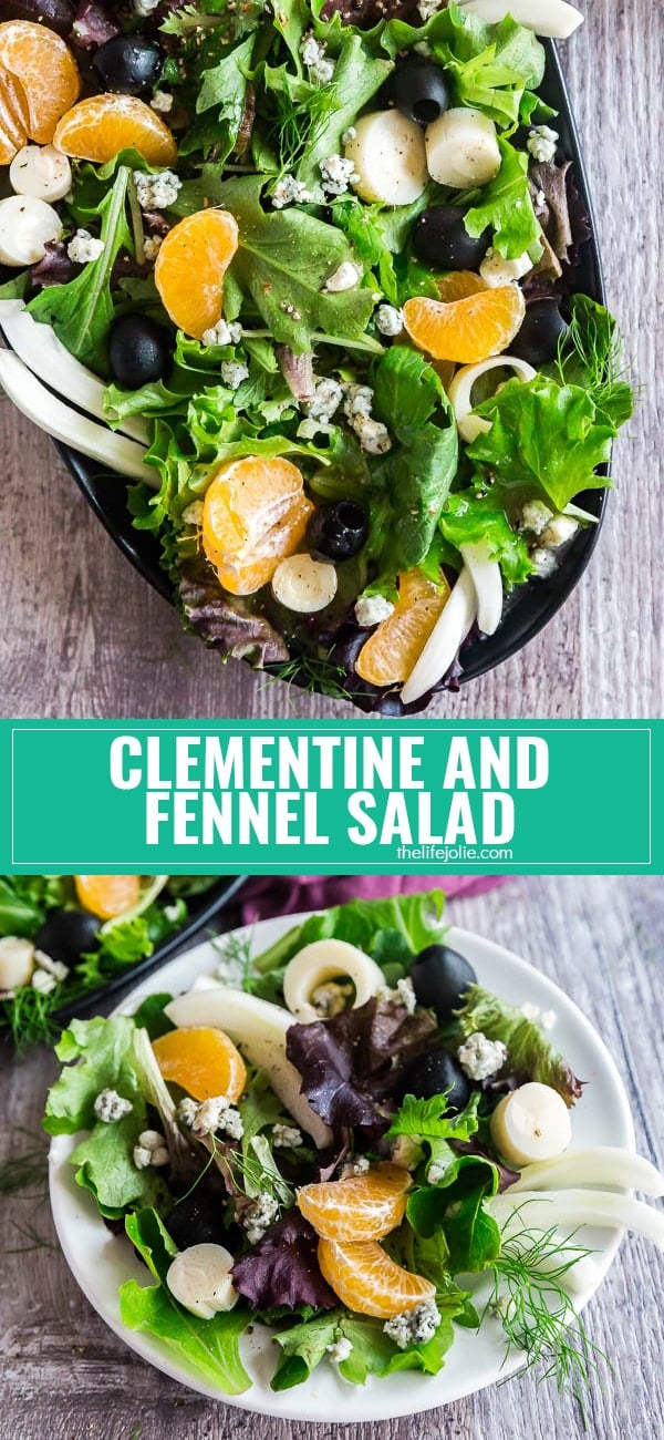 Clementine and Fennel Salad is a healthy and delicious recipe. It's quick and easy to put together but feels special enough to bring to a dinner party or to serve on on the holidays.