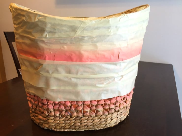 This DIY Ombre Basket is a Land of Nod knock-off that is super easy to make and saves a ton of money! It has the dip dye effect and look fantastic in any room, especially a nursery!