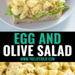 An Egg Salad Sandwich with Olives is an excellent and healthy way to take a basic egg salad sandwich recipe and make it extra special. It’s quick and easy to make and a great way to use hardboiled eggs and make a tasty sandwich for lunch.