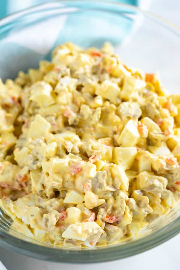 A bowl of this egg salad recipe.