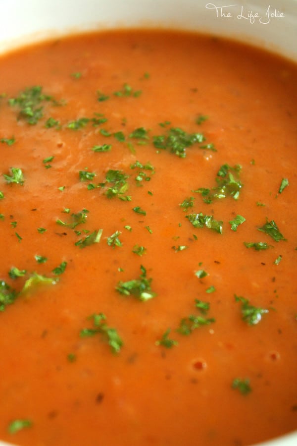 Best-Ever Tomato Soup is such an easy recipe for homemade tomato soup. It's creamy and delicious and you can use fresh or canned tomatoes. It's pretty quick to make and freezes really well!