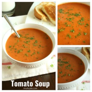 Best-Ever Tomato Soup is such an easy recipe for homemade tomato soup. It's creamy and delicious and you can use fresh or canned tomatoes. It's pretty quick to make and freezes really well!