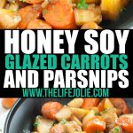 Honey Soy Glazed Carrots and Parsnips are a sweet and savory vegetable side dish that will please even the pickiest of palates! Made with carrots, parsnips, shallots, honey and soy sauce. This is the perfect addition to any holiday table (hello thanksgiving and Christmas!).