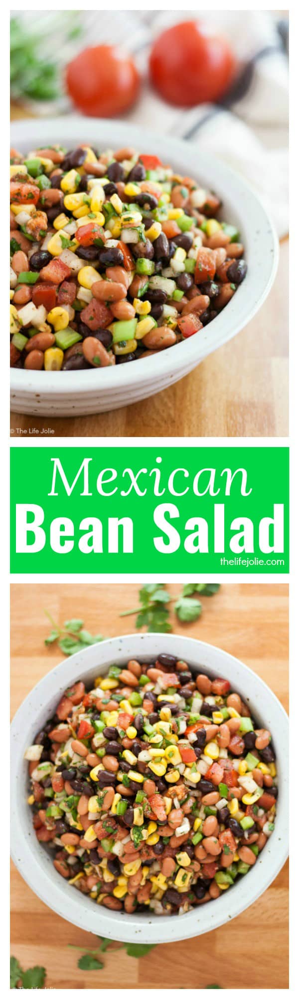 This Mexican Bean Salad recipe makes a quick and simple salad. It's healthy and easy to make and is so full of delicious flavor!