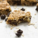 This Cherry Oatmeal Chocolate Chip Bars recipe makes a great lunchbox treat and party snack! These chewy treats have dark chocolate chips and dried cherries. They're quick and easy to make and a huge hit with the whole family!