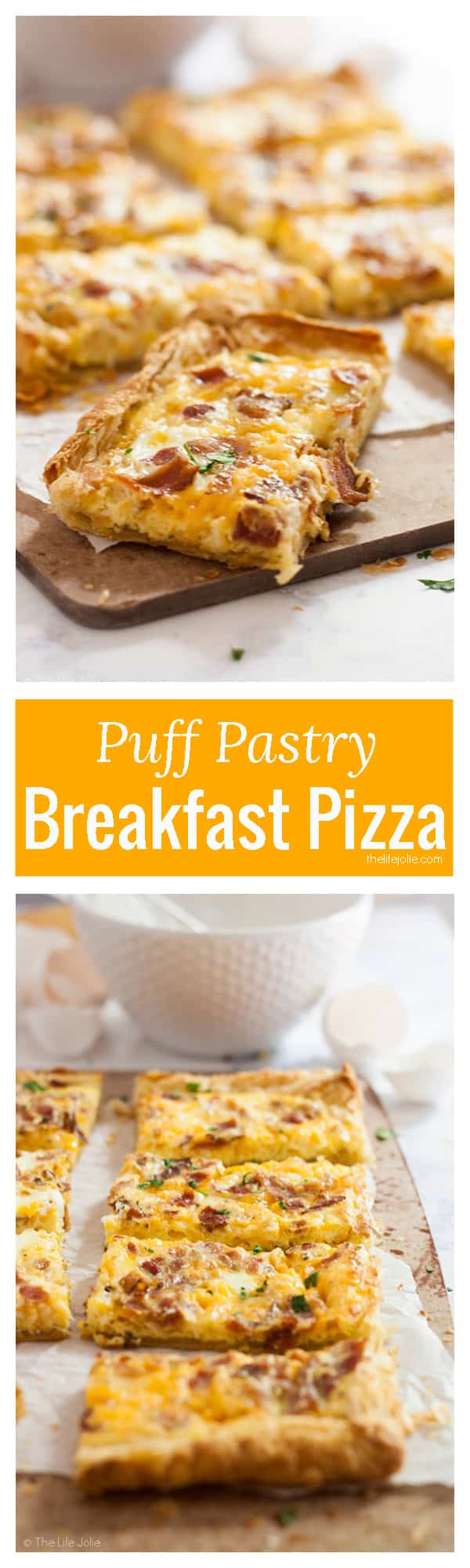 This Puff Pastry Breakfast Pizza recipe is super easy and fast. You can put whatever toppings on it, but I love it with bacon, eggs and cheese. This is great for brunch, Christmas morning or a nice,relaxing weekend breakfast!