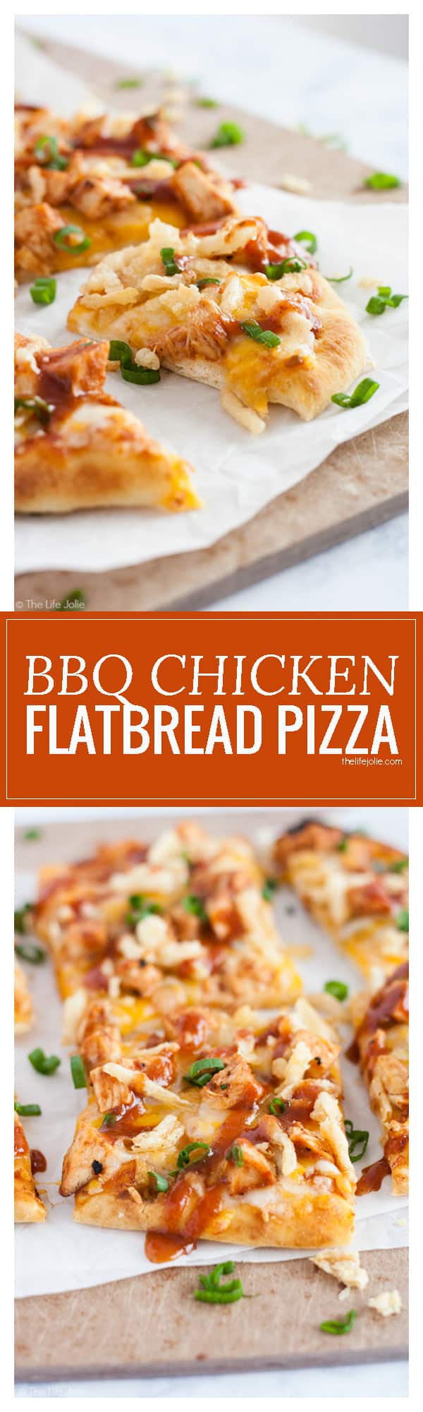 Need a quick meal for those busy back-to-school nights when you're shuffling between activities? Look no further! This BBQ Chicken Flatbread Pizza is the perfect weeknight meal. It is really quick and easy to make- juicy grilled chicken, melty cheese, tangy BBQ sauce and crunchy fried onions. This is a meal your whole family will enjoy!