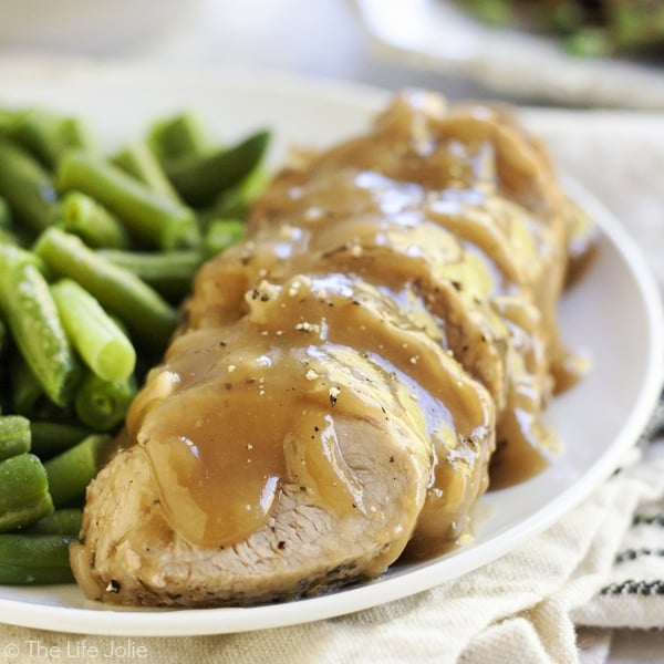 This Smothered Pork Tenderloin in Apple Cider Gravy is the best meaty main dish for dinner. It’s special enough for an intimate dinner party but also makes a quick and cozy weeknight meal! This recipe is so easy but tastes fantastic and comes together pretty quickly!