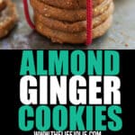 These Almond Ginger Cookies are such an easy dessert to make! This crispy cookie is the best slice-and-bake option if you're looking for a spicy cookie that is that isn't overly sweet. They're great for Christmas!
