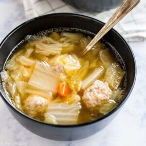 Square photo of Cabbage and Pork Meatball Soup
