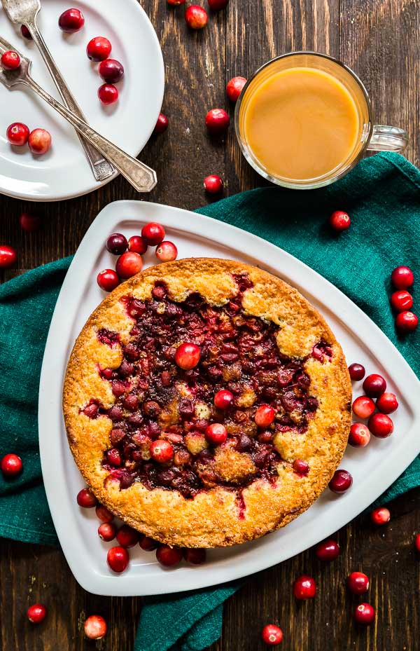 An overhead image of the Orange Cranberry Torte.