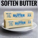 It IS possible to soften butter in the microwave without melting it and I'm going to show you how! Here are a step-by-step directions to get perfectly softened butter without having to plan ahead.