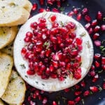 A square image of thr Pomegranate and Thyme Baked Brie Appetizer