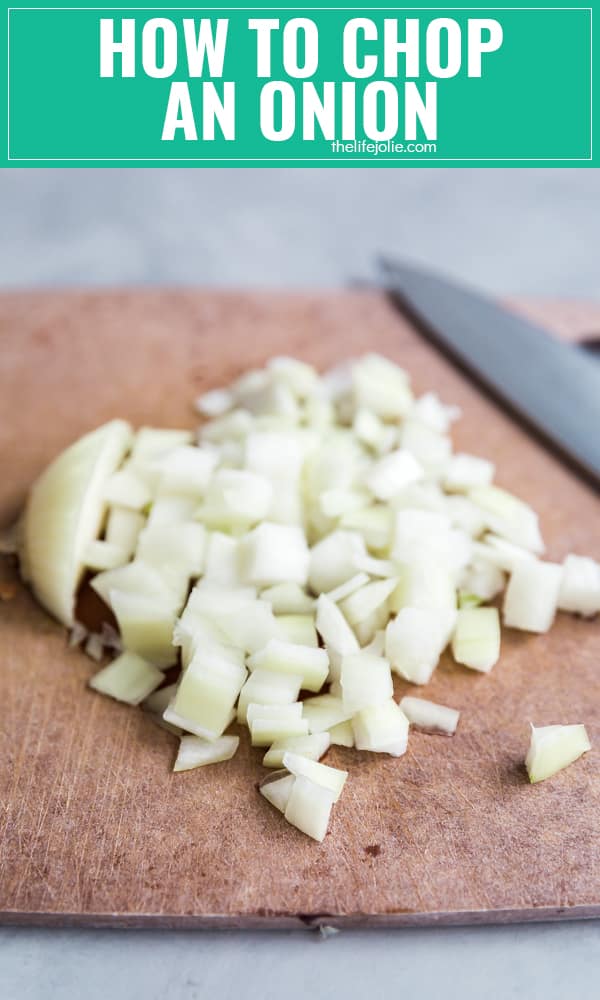 I want to show you how to chop an onion the easy way! Check out this tutorial with tons of great tips for getting the perfect chopped onions.
