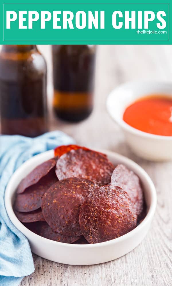 Crispy, spicy and dangerously addictive: this Pepperoni Chips Recipe is the party snack you never knew you needed and won't be able to stop eating! They're seriously easy to make and are totally delicious for a party or get together (hello game day!!).