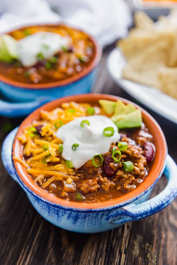 Easy Instant Pot Chili will knock your socks off. Ready in around 30 minutes and full of mouthwatering flavor! 