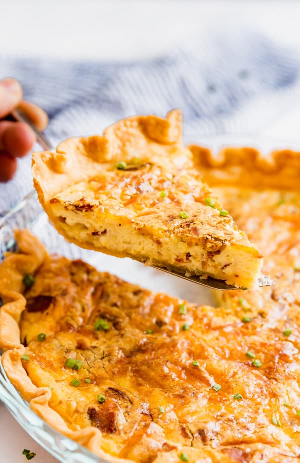 Is there anything better than a Classic Quiche Lorraine recipe? Simple ingredients, minimal steps and a delicious quiche to elevate any brunch! Made with eggs, cream, bacon, and gruyere cheese these are seriously easy and delicious!