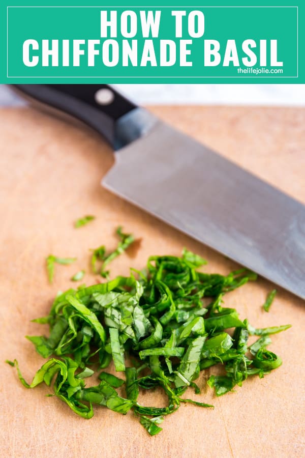 Do you know how to Chiffonade Basil? It's super easy and can make any dish more beautiful and delicious! All you need is fresh basil leaves, a sharp chef's knife and a cutting board and you're ready to go!