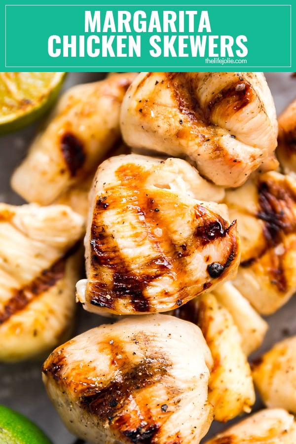 These Margarita Chicken Skewers are a serious game changer! With a deliciously fresh citrus flavor, these are perfect to grill on a hot summer night! Made with lime juice, tequila, orange juice and olive oil, these are as easy as they are delicious!