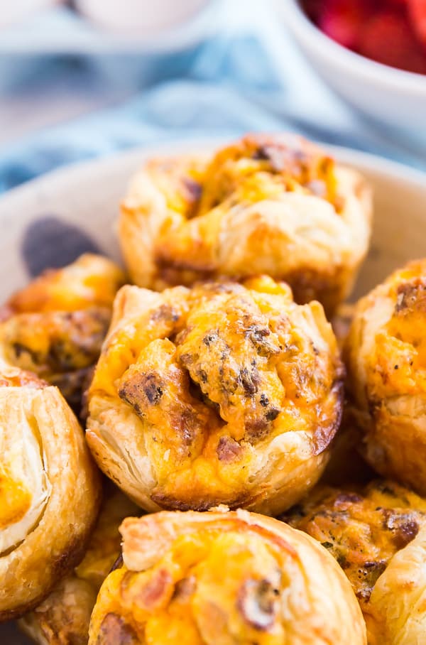 Puff Pastry Egg Muffins are perfect to make for family brunch and also to make for a tasty grab-and-go option through the week. Quick, easy and minimal effort for maximum flavor!