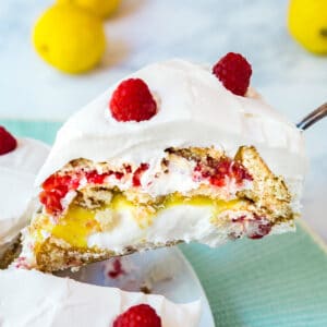 Raspberry Lemon Icebox Pie
