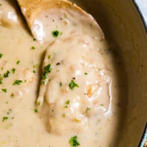 Rich, creamy and super easy to make, this Tarragon Chicken is a weeknight dinner that's as quick and comforting as it is delicious! Made with chicken breasts, fresh tarragon, white wine, chicken broth, shallots and heavy cream. You can totally switch up the herbs if you'd prefer something other than tarragon!