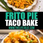 Frito Pie Taco Bake is the stick-to-your-bones dinner that will warm the coldest of hearts this fall. Quick, super easy and made with ground beef, peppers, onions, cheese and Fritos corn chips this will be your new family favorite!