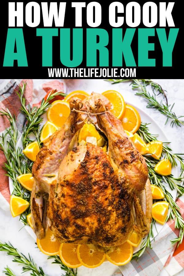 I'm so excited to share tons of information about how to cook a turkey and my recipe for Orange Rosemary Roasted Turkey! You'll find everything you need to know for making the perfect Roast Turkey for Thanksgiving from start to finish!