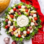 Need a show stopping appetizer for this holiday season? Look no further, this Antipasto Salad Christmas Wreath is as festive as it is delicious!