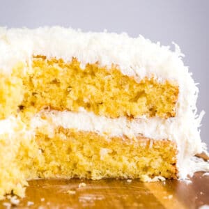 Do you love Coconut Cake? Then this is the cake for you! Perfectly moist, full of delicious flavor and crazy easy to make! Perfect for the holidays, a get together or a last minute party!