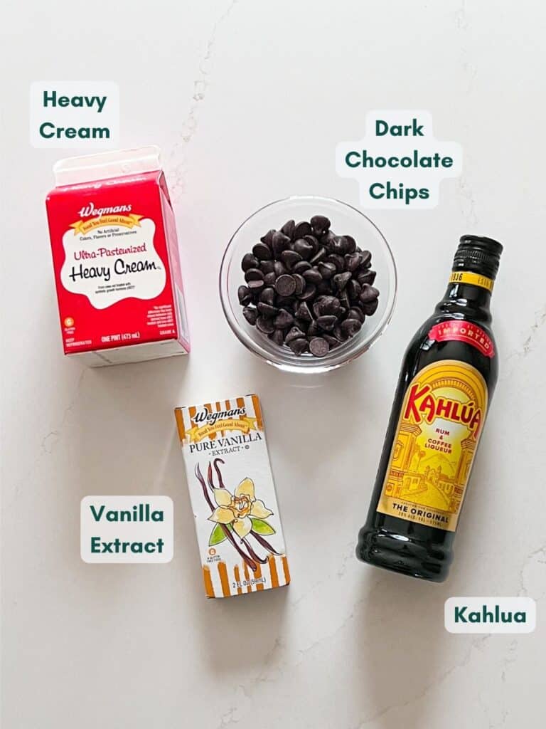 An image of the ingredients for chocolate mousse.