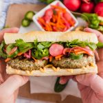 This easy Banh Mi Sandwich is a tasty twist on the traditional Vietnamese specialty. It's super easy to make and is a totally satisfying sandwich you'll want to make again and again!