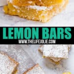 This Lemon Bars Recipe is a classic family favorite- super easy to throw together with a bright and tangy-sweet lemon curd layer and short bread crust.