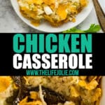 This is the Chicken Casserole to end all chicken casserole recipes! Creamy and delicious but also so easy to make- this is the perfect way to feed a crowd!