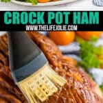 Wanna prepare your holiday ham the easy way? Make this Crock Pot Ham! Made with a spiral ham, brown sugar, bourbon and hot sauce, it's just 5 minutes of work for you and the slow cooker does the rest!