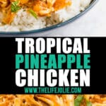 Do you want an easy, 3 ingredient dinner without a ton of work? Make this Tropical Pineapple Chicken in your Crockpot or Instant Pot and serve it over rice, in a sandwich or on top of a salad! 