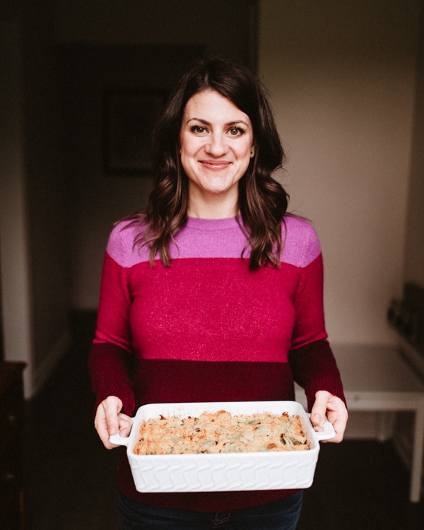 A gal with a casserole