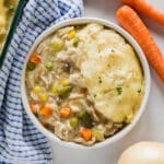 This Chicken Shepherd's Pie Recipe is a delicious twist on traditional Shepherd's Pie. It comes together quickly and easily and is an awesome way to use leftover chicken or turkey!
