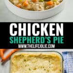 This Chicken Shepherd's Pie Recipe is a delicious twist on traditional Shepherd's Pie. It comes together quickly and easily and is an awesome way to use leftover chicken or turkey!