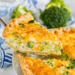 Meet your new go-to quiche recipe: Broccoli Cheddar Quiche. It's quick and easy to make with delicious flavor and creamy texture with ender chunks of broccoli. Breakfast (or lunch) never tasted so good!