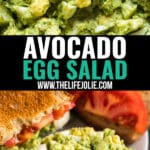 Avocado Egg Salad is a light lunch that's as healthy as it is delicious. Full of fresh ingredients and great flavor, this is a lunch recipe that's great on a sandwich or served on a bed of lettuce. And best of all, it's perfectly creamy without mayonnaise- that's right, absolutely no mayo!