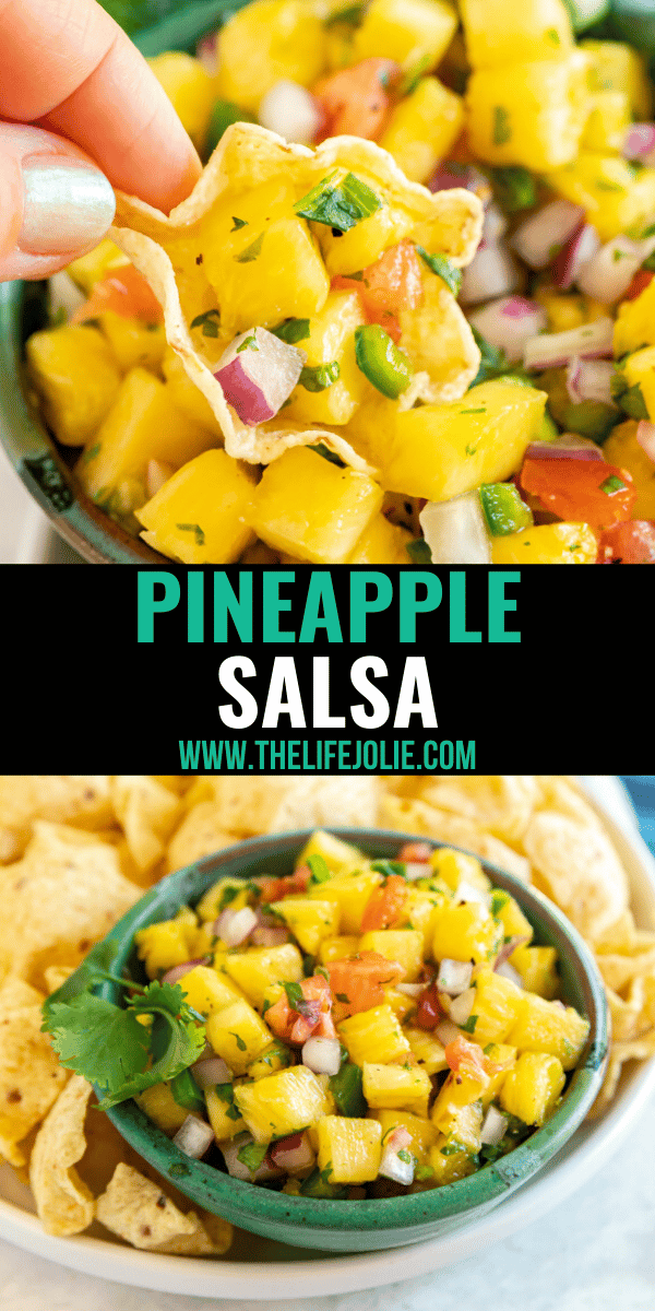 This Pineapple Salsa recipe is a quick and easy way to take your snacking to the next level. Deliciously sweet and spicy this goes great with chips and is the perfect upgrade to your favorite protein for dinner!