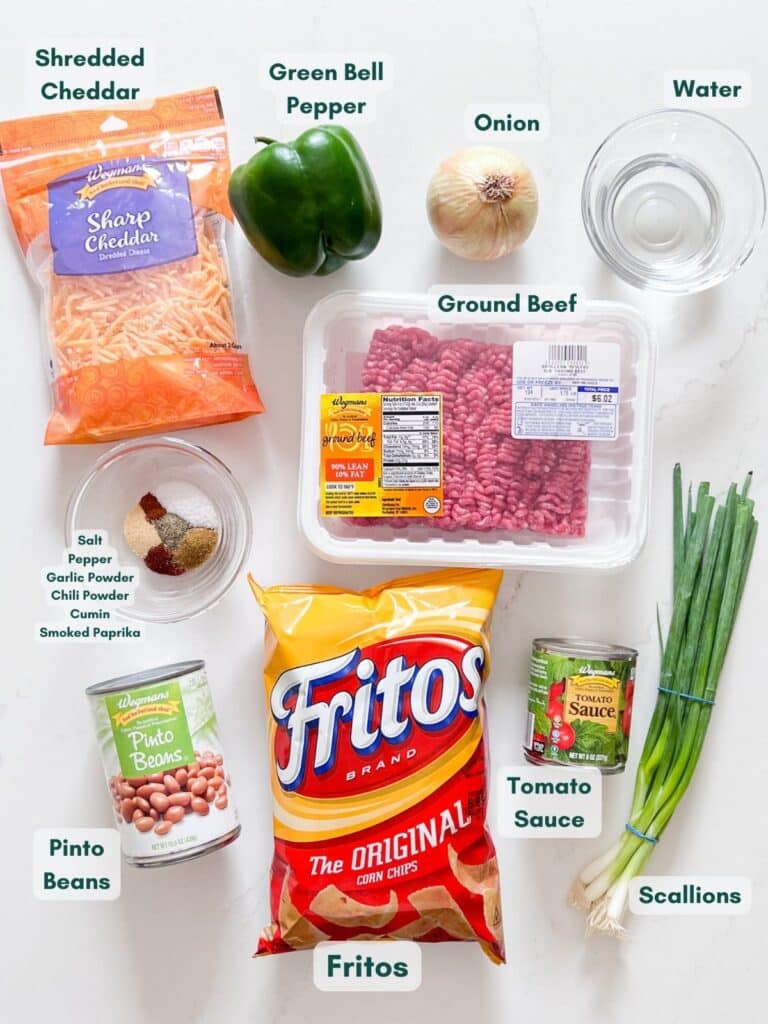 An overhead image of the ingredients labeled.