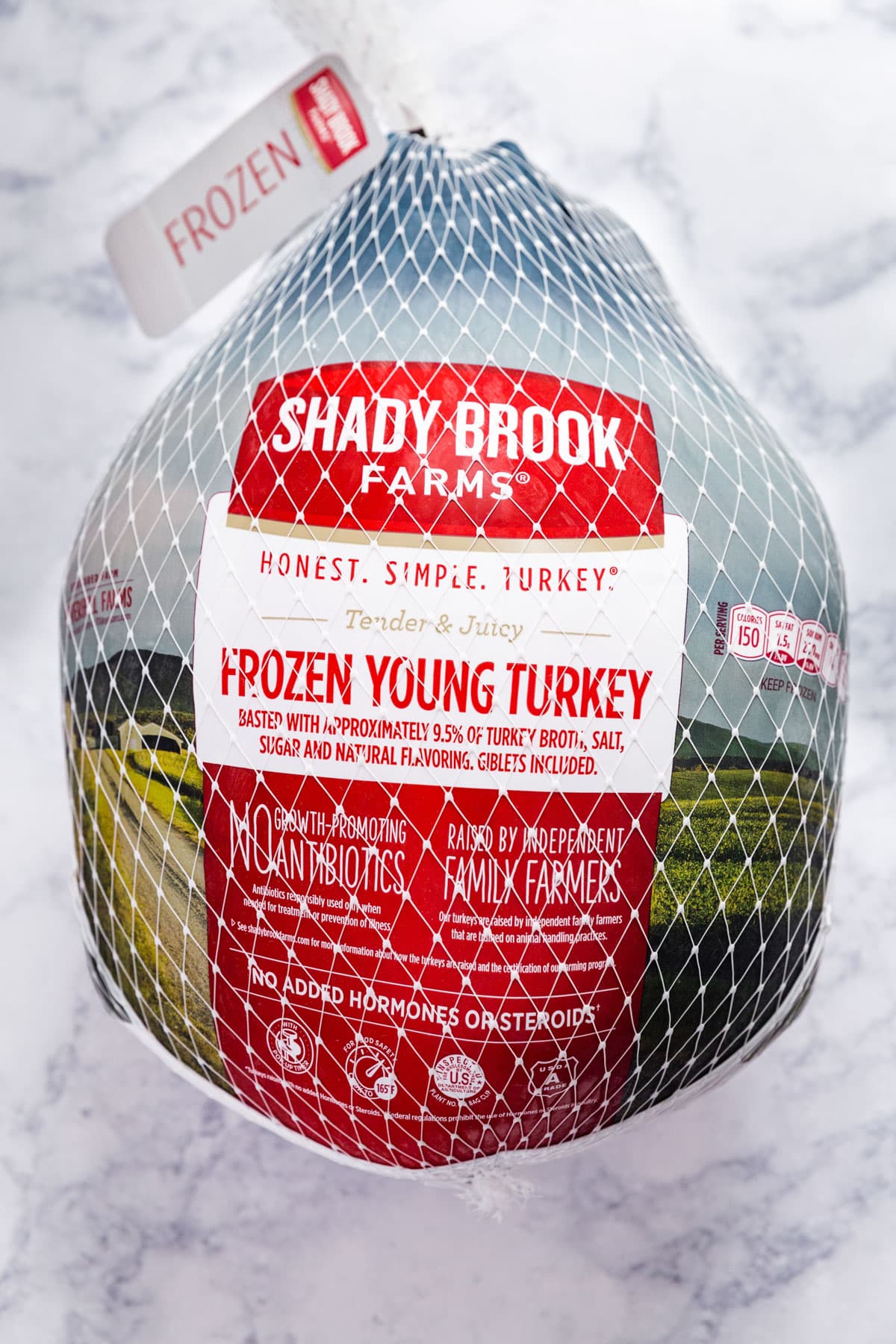 A whole turkey in it's packaging.