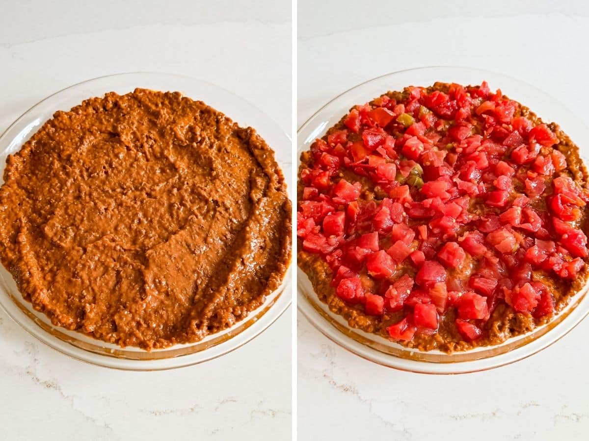 A layer of chili added then a layer of rotel.